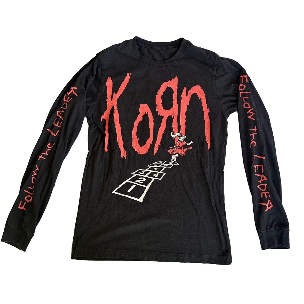 Korn "Follow The Leader" Long-Sleeve T-Shirt- Size Large men's black